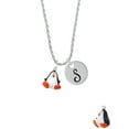 thumbnail image 2 of Delight Jewelry Resin Penguin Silvertone Script Initial Disc - S - Charm Necklace, 20"+3", 2 of 4