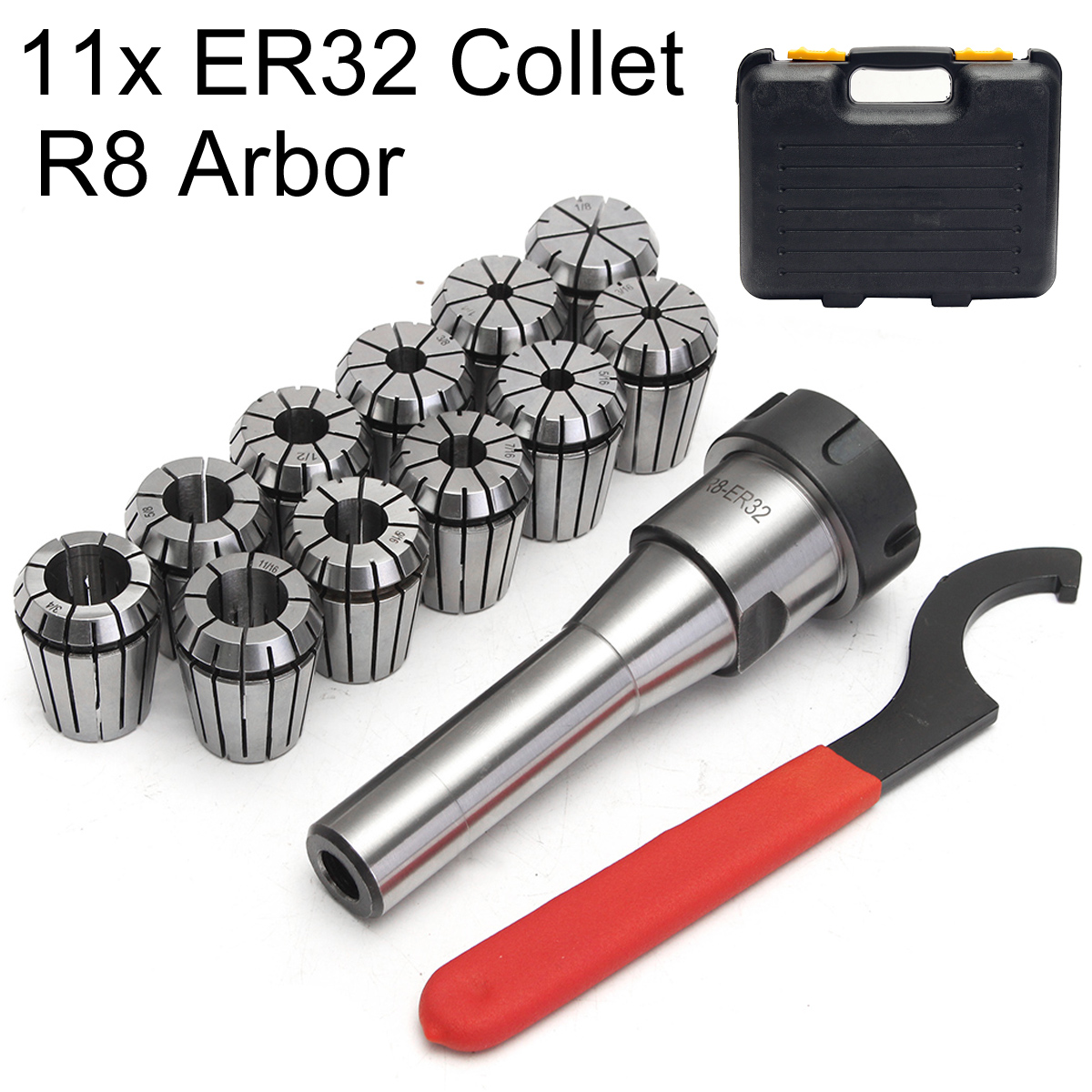 11pcs ER32 Spring Collets Set (319mm) + R8ER32 Business & Industrial