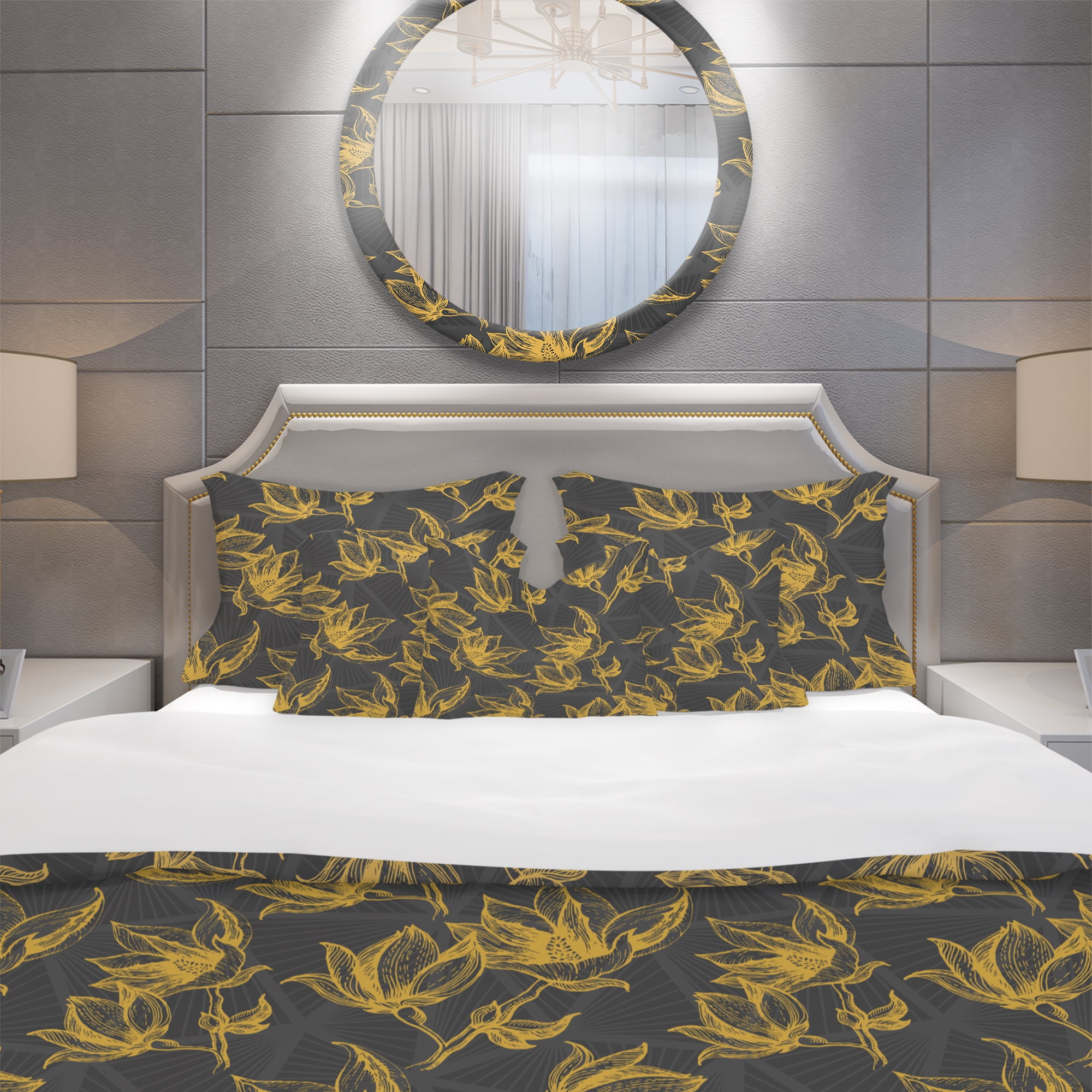 Designart 'Hand Drawn Floral Pattern' Modern & Contemporary Duvet Cover Set