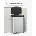 thumbnail image 7 of 21 Gal / 80L Stainless Steel Trash Can with Lid, Step-On Kitchen Garbage Bin with Soft Close Plastic Lid, Rustproof Metal Trash Can with Inner Bucket Rim & Rear Handle for Easy Transport, Silver, 7 of 7