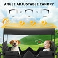 thumbnail image 4 of Stroller Wagon for 4 Kids, Linor Wagon Cart Featuring 4 High Seat with 5-Point Harnesses and Adjustable Canopy, Foldable Double Push Bar Wagon Stroller for Garden, Stroller, Camping (Black), 4 of 8