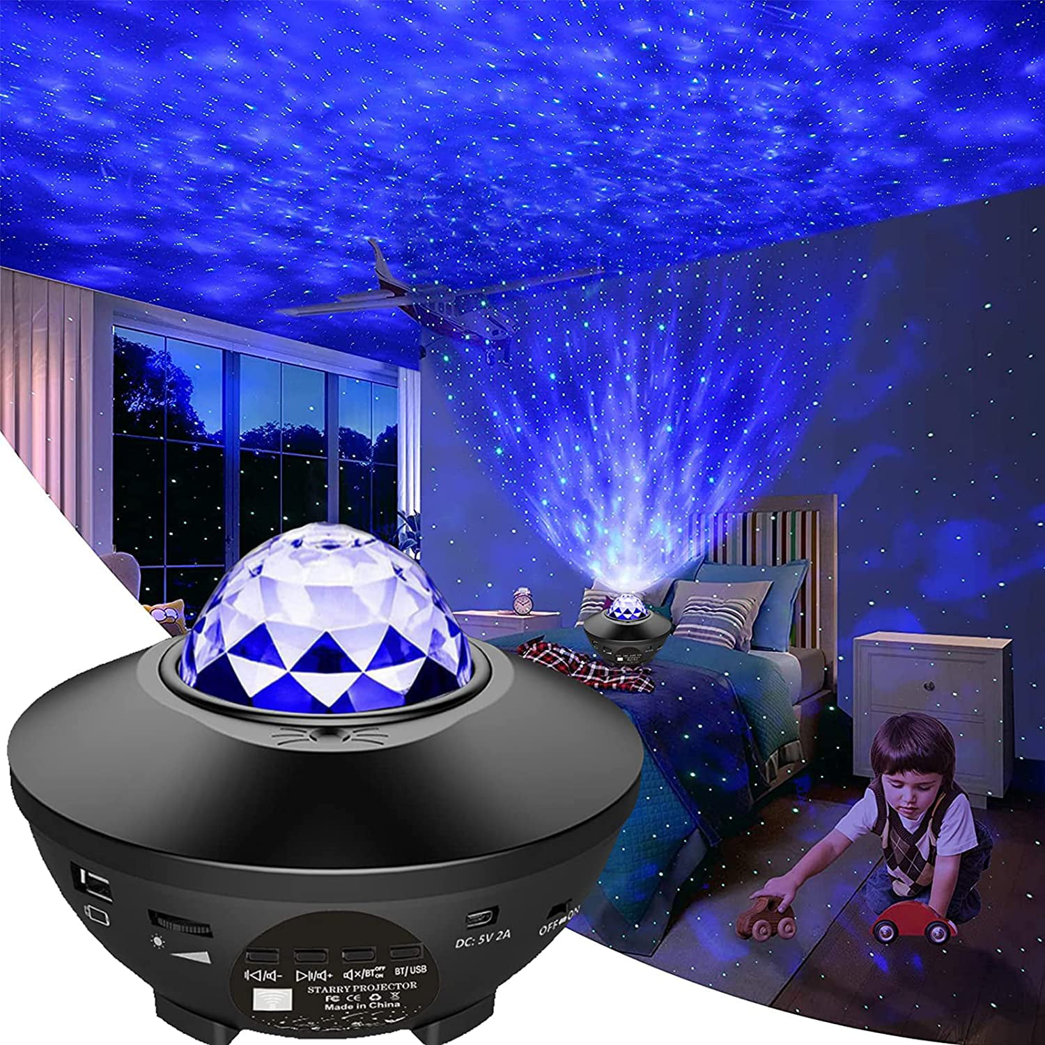 Galaxy Starry Projector LED Nebula Cloud Light Bluetooth W/Remote Kids Bedroom 