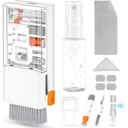 Laptop Computer Keyboard Screen Cleaner Kit, 10-in-1 Electronic Earbud Camera Lens Cleaning Brush Pen Tool for Airpod Pro Speaker Watch, Touchscreen Mist Spray for Phone Tablet MacBook PC iPad iPhone