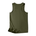 thumbnail image 6 of Women Summer Tops Women Sleeveless Summer Casual Tops O Neck Solid Color Casual Shirts Loose Fit Blouse Women's Shirts Sleeveless Tunic Loose Fit Tank Top Dresses for Clothes Woman Denim Army Green XL, 6 of 7