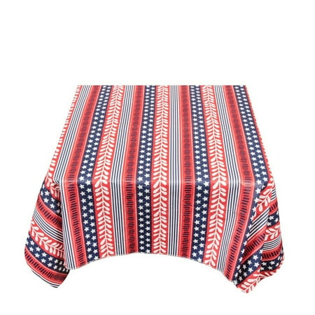 

SpillGuard Flannel Backed Square Vinyl Tablecloth (52 x 52 ) - Stars and Stripes
