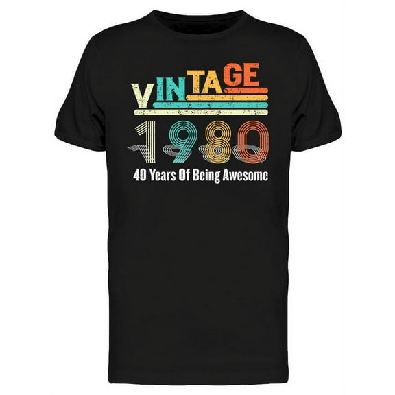 1980 40 Years Of Being Awesome T-Shirt Men -Image by Shutterstock, Male XX-Large