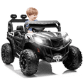 thumbnail image 2 of TOKTOO 24V Powered Ride on UTV, One Seater Kid Car w/ Remote Control, Trunk Storage Space-White, 2 of 10