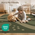 thumbnail image 4 of ODIKA 4'x6' Olive Green Midcentury Modern Flowing Wave Washable Area Rug Abstract Curved Lines with Scattered Dots for Bedroom, Reading Nook, Pet Friendly & Non-Shedding, 4 of 7