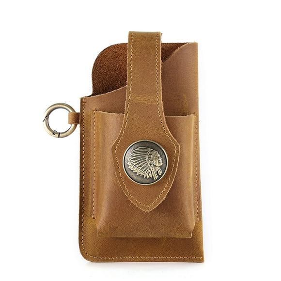 Multifunctional Leather Mobile Phone Bag Belt Waist Bag For Outdoor Sports