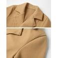 thumbnail image 5 of Kukuzhu Women’s Wool Blend Trench Coat Winter Open Front Notch Lapel Midi Belted Parka Pea Coat, 5 of 7