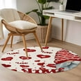 thumbnail image 5 of Valentine's Day Washable Area Rug&nbsp;3 ft Romantic Red Hat Gnome Red Plaid Dots Love Heart Linen Texture Soft Round&nbsp;Rugs for Living Room, Non Slip Carpet for Bedroom&nbsp;Entryway Dining Room, 5 of 9