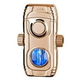 thumbnail image 2 of Hxlamzoo Dual Flame Windproof Lighter, Switchable Windproof Jet and Soft Flame Lighter, Built-in LED Light, Visible Gas Chamber Rechargeable Butane Lighter, Gift for Men, 2 of 2