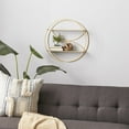 thumbnail image 2 of CosmoLiving by Cosmopolitan 22" x 7" Round 2-Tier Gold Geometric Wall Shelf, 2 of 9