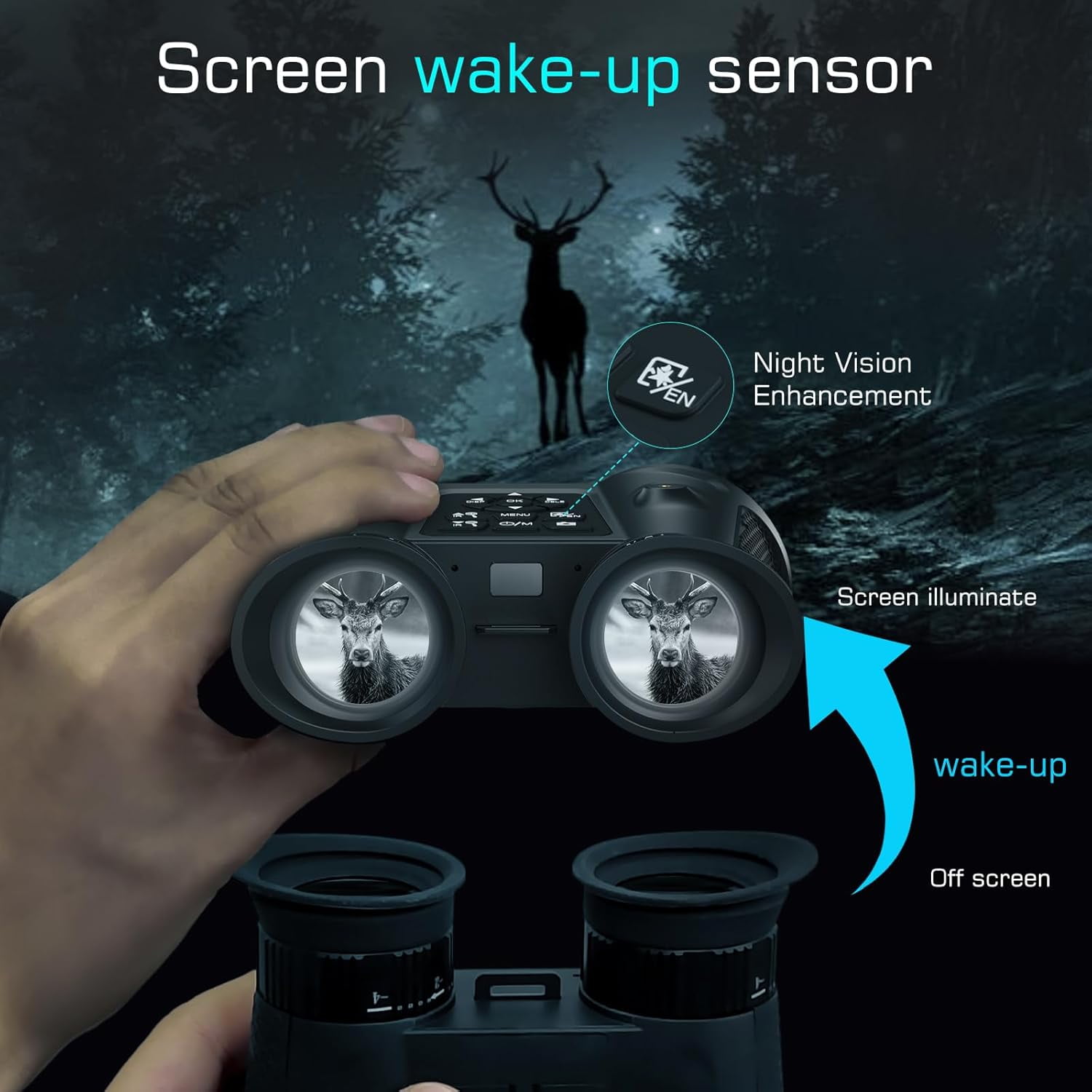 Aorsher 3D VR Night Vision Binoculars, 4K UHD Night Vision Goggles for Adults, Auto Screen Wake and Seamless 3D Integration Tech Infrared Goggles 6X Digital Zoom