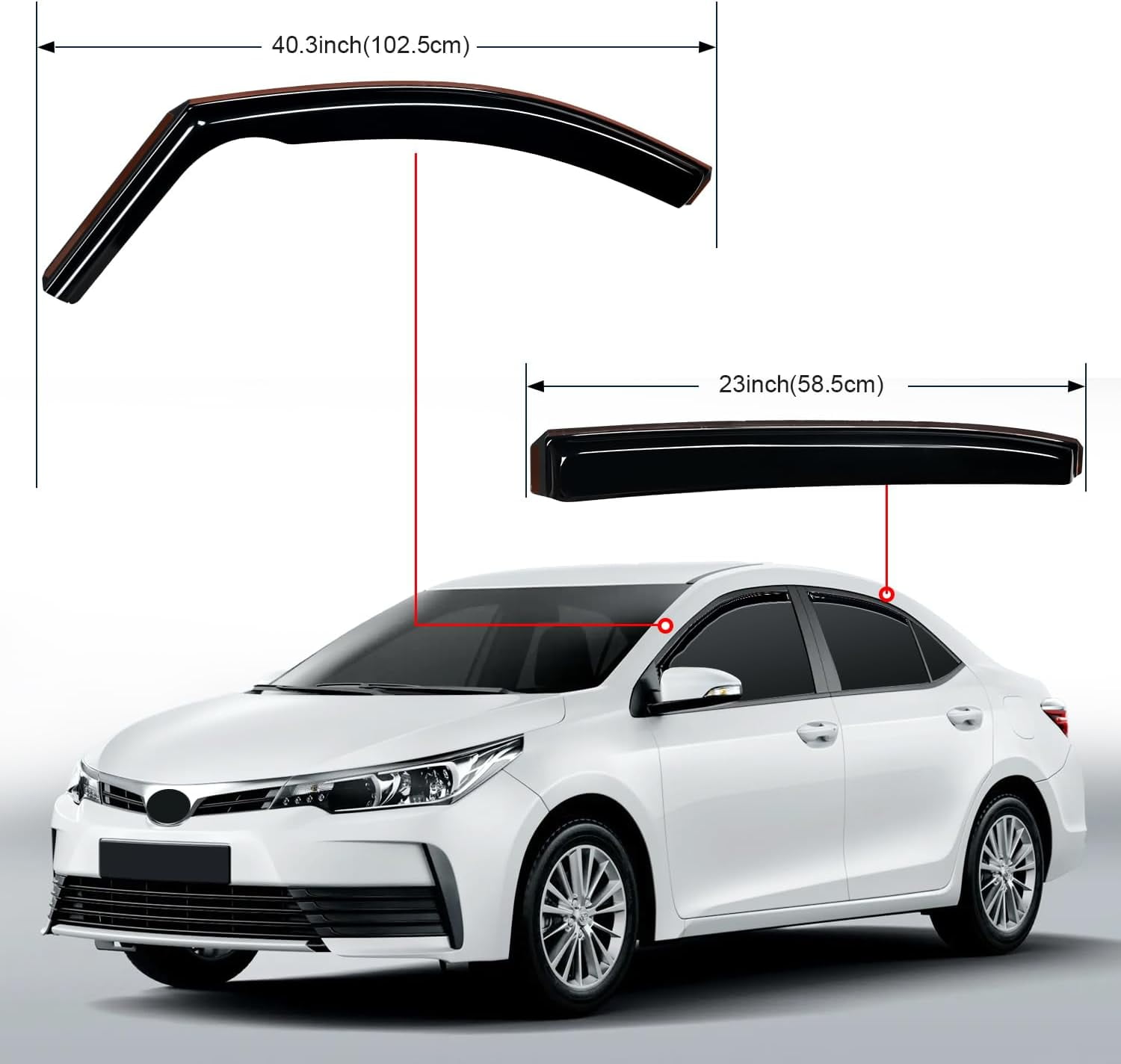 Nilight in Channel Rain Guards for Toyota Corolla 2020 2021 2022 2023 2024 2025 Sedan Original Window Deflectors, Vent Window Visors-4PCS