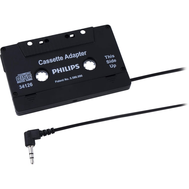 Adaptador de casete PHILIPS Universal con conector de audio de 3,5 mm negro
