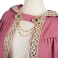 thumbnail image 4 of Lace Trim Hooded Cape, Hooded Long Cape Cloak With Lace Trim, Medieval Witch Wizard Hood Robe for Halloween Cosplay, 6 Color Lightweight Full Length Costume Cloak, Beige One Size, 4 of 9