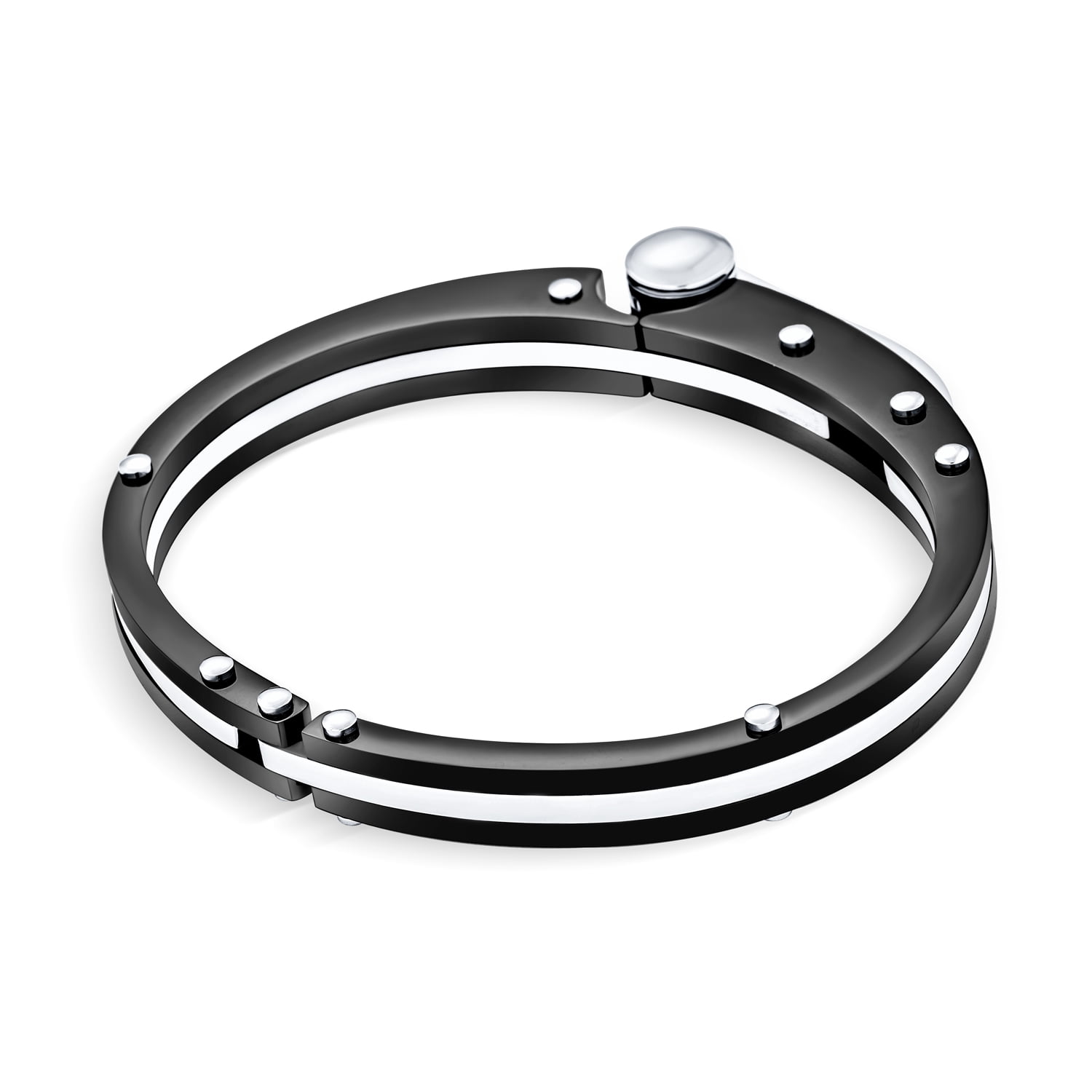 Men's Stainless Steel Wrench Spanner Cuff Bracelet - Adjustable Open Bangle, Industrial Punk Jewelry