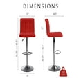 thumbnail image 2 of Bar Stools Set of 2, Adjustable Bar Stools, Armless Adjustable Swivel Barstools, PU Leather Hydraulic Kitchen Counter Height Bar Stools, Thickened Seat Cushion Square Island Barstools with Back, 2 of 7