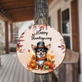 thumbnail image 3 of Happy Thanksgiving Chihuahua Welcome Thankful Fall Autumn Pumpkin Round Wood Sign Dog Lover Gifts Idea Hanging Wall Home Decor - 02021, 3 of 5