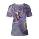 thumbnail image 4 of Puntoco Moda Mujer Verano Cuello Redondo Manga Corta Estampado Casual Camiseta Blusa Puntoco Puntoco-5061, 4 of 5