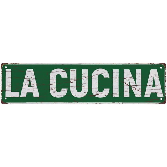 Vintage Metal Tin Sign La Cucina Metal Sign Street Signs Decor Man Cave Bar Wall Art Decorative Plaque 4"x16"