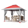 thumbnail image 3 of QinaQin 13x13FT Pop Up Canopy Gazebo with Mosquito Netting, Red, 3 of 9