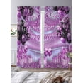 thumbnail image 3 of Happy Birthday Sheer Curtains 2 Panels Set Watercolor Balloons Ribbons Romantic Gifts Champagne Sheer Window Curtains Light Filtering Rod Pocket Voile Drapes for Bedroom Living Room 52"X84", 3 of 8