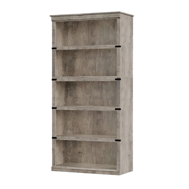 Estilo rural de madera abiertos floor - standing estante con almacenamiento: heavy - duty de altura exposición estante de libros sala de estar, oficina, cuarto de estudio, y entrada (gris)