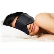 Dream Essentials Ultra Silk 360 Sleep Mask, Mulberry Silk Blindfold Eye Mask with 2 Fully Adjustable Straps, Thin Profile Night Mask Great for Side, Stomach, or Back Sleepers - Black