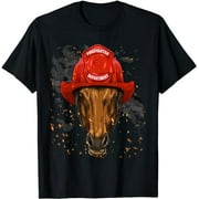 Firefighter Horse Fire Department Fireman Animal Horse Lover T-Shirt