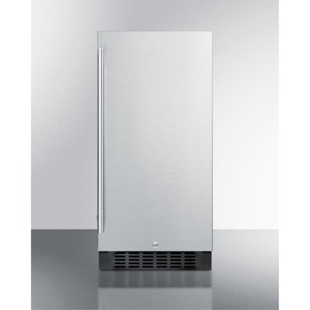 15 Inches wide ADA compliant all-refrigerator for built-in or freestanding use, with digital controls, LED light, lock, and stainless steel wrapped exterior
