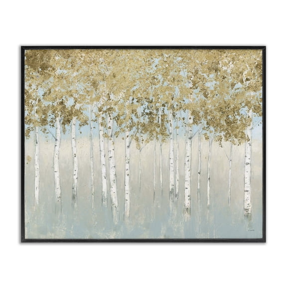 Stupell Industries Rustic Lodge Abstract Gold Tree Landscape Black Framed Giclee Art, 20 x 16, by James Wiens