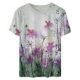 thumbnail image 4 of Aoochasliy Tee Shirts for Women Graphic Adult Trendy Round Neck Short Sleeve Tops T-Shirt Butterfly Prints Loose Blouse, 4 of 4
