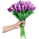 thumbnail image 3 of 15 tulipanes artificiales de seda de tacto real para decoración del hogar, Día de la Madre, primavera, boda, ramos, arreglos florales., 3 of 7
