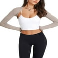 thumbnail image 3 of Women Yoga Crop Cardigan Top Exercise Long Sleeve Open Front Solid Shrug Tops for Sports, 3 of 5