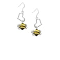 thumbnail image 2 of Delight Jewelry Silvertone Large Enamel Bumble Bee Open Heart French Earrings, 2 of 4