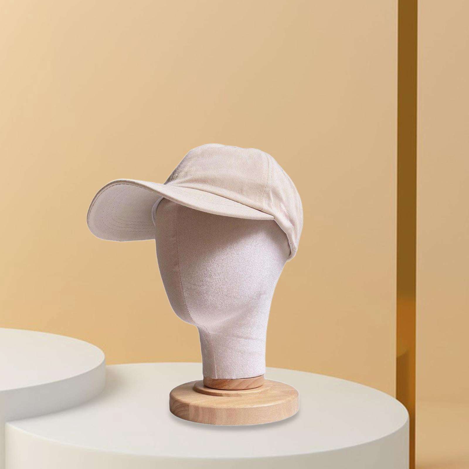 Serenable Mannequin Head Hat Rack Sturdy Manikin Head Model Space Saving Multifunctional Tabletop Holder for Salon Home Retail Shop Beige