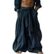 thumbnail image 1 of Pantalones de lino para hombre, verano, cintura elástica, pierna ancha, lisos, cómodos, transpirables, pantalones informales para vacaciones, 1 of 1