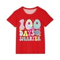 thumbnail image 2 of Frwgonr Tshirts for Kids Boys Girls Red Kids 100th Day of School T-Shirt Celebration Top 3-14, 2 of 5