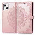 thumbnail image 2 of Dteck Wallet Embossed Case For Apple iPhone 13, Magnetic [Built-in Credit Card Slots] Flip Folio Floral Patterned PU Leather Stand Cover Case,rosegold, 2 of 8