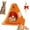 Orange, variant on Caution Bad Cat Bed, Funny Cone Enclosed Cat Bed with Zipper, Soft Fleece Cozy Cat Cave House with Detachable Washable Cushion, Warm Hideout Pet Bed