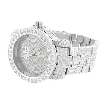 Elegant White Gold Finish Real Diamond Dial Vintage Fully Iced Out