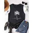 thumbnail image 5 of STARVNC Women Coconut Tree Printed Crew Neck Sleeveless Tank Top, 5 of 7