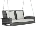 thumbnail image 2 of Gymax 2-Person Patio Hanging Porch Swing Rattan 800LBS Swing Bench w/ Off White Cushions, 2 of 10