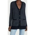 thumbnail image 2 of Madewell Women's Bird's Eye Maysfield Cardigan Sweater, Heather Atlantic/Coconut, Blue, S, 2 of 6