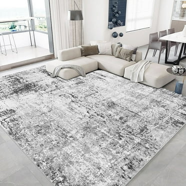 Artnice 8x10 Rugs for Living Room, Modern Abstract Area Rugs, Non Slip Washable Rugs Indoor Distressed Carpet Mats for Home Decor, Gray