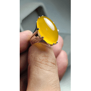 Yemeni Aqeeq Ring Zard Aqeeq Yellow Agate Ring Sterling Silver 925 Handmade Ring