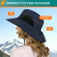 thumbnail image 5 of SUN CUBE Wide Brim Sun Hat Men Women, Mens Fishing Hats Sun UV Protection, Womens Hiking Bucket Hat, Outdoor Summer Safari Beach Boonie, Camping Unisex UPF 50+ Navy, 5 of 7