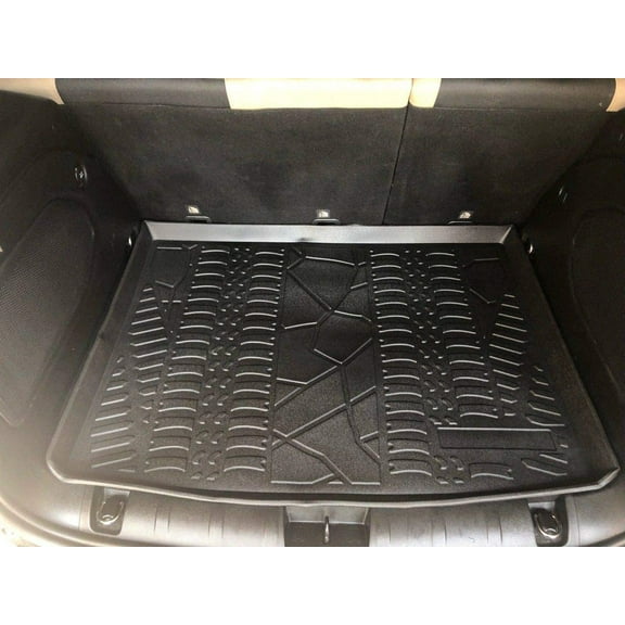 EACCESSORIES EA Cargo Liner – Trunk Mat for Jeep Renegade 2015-2023 – Weather-Resistant Trunk Mats for Cars with Raised Lip – Non-Slip Car Trunk Mat Rubber – Easy to Install – Laser Pre-Cut Design